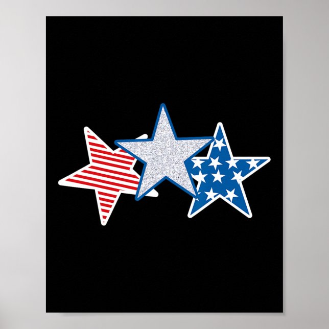Póster Bandera estadounidense roja azul blanca norteameri (Frente)