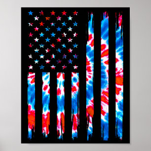 Póster Bandera Estadounidense Tie Dye Hombres Niños Bande