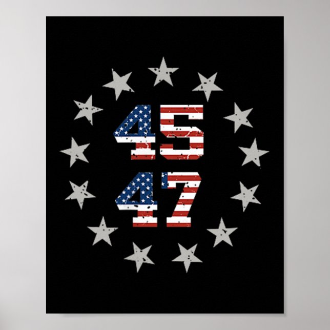 Póster Bandera estadounidense Trump Daddle lleva de vuelt (Frente)