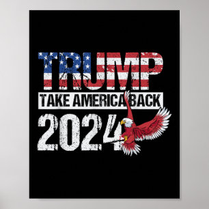 Póster Bandera estadounidense Trump para la elección pres