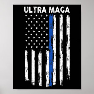 Póster Bandera estadounidense Ultra Maga Orgullosa Ultra 
