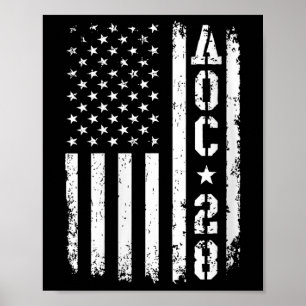 Póster Bandera Estadounidense V-neck Mujeres Aoc 2028