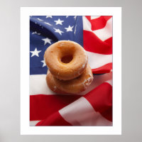 Bandera estadounidense y donuts Poster/impresión 2