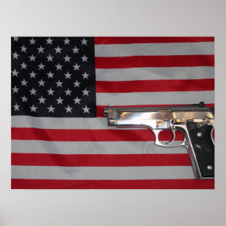 Póster Bandera estadounidense y Poster de armas