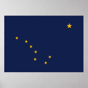 Póster Bandera estatal de Alaska