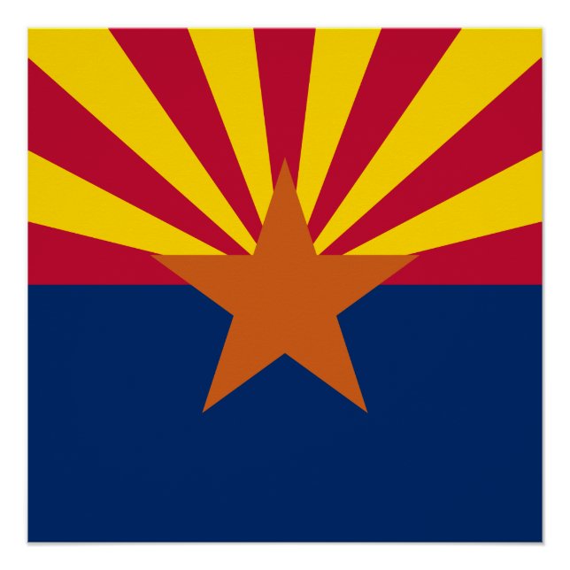 Póster Bandera Estatal de Arizona (Anverso)