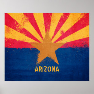 Póster Bandera estatal de Arizona en peligro