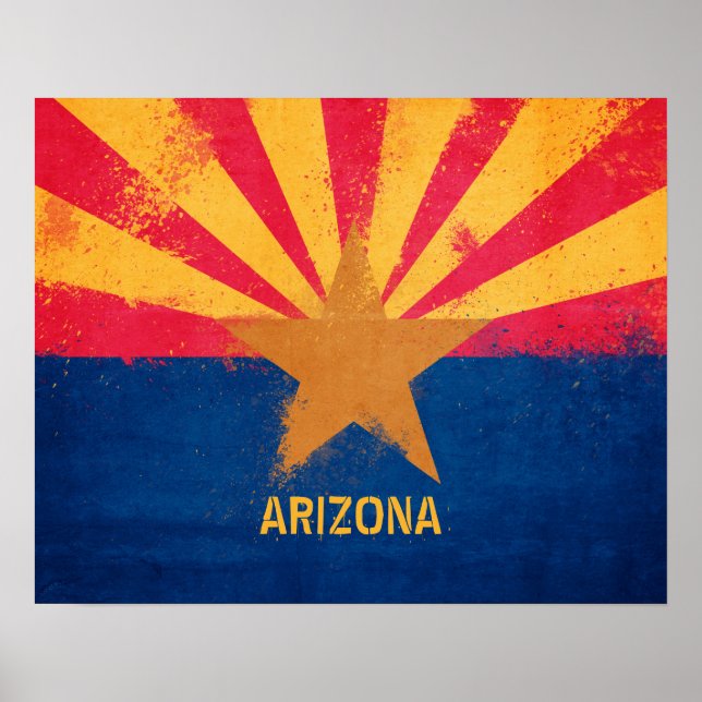 Póster Bandera estatal de Arizona en peligro (Frente)