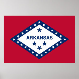Póster Bandera estatal de Arkansas