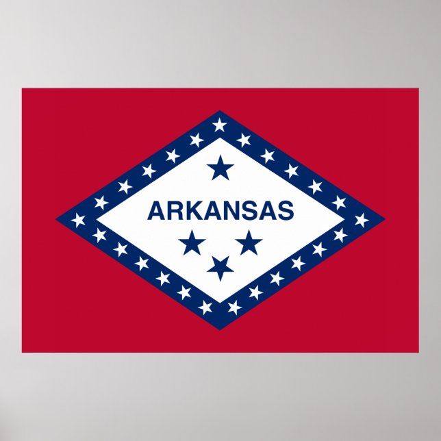 Póster Bandera estatal de Arkansas (Frente)