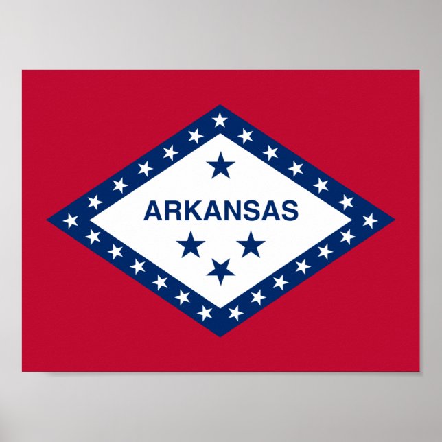 Póster Bandera estatal de Arkansas (Frente)