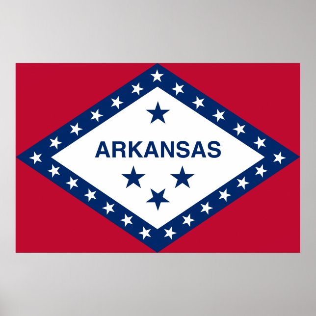 Póster Bandera estatal de Arkansas (Frente)