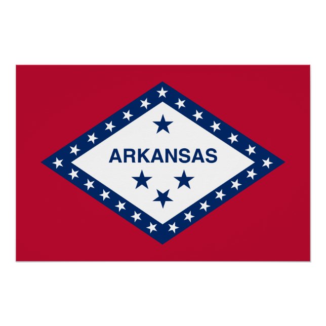 Póster Bandera estatal de Arkansas (Anverso)