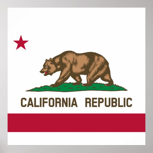 Póster Bandera estatal de California (Frente)