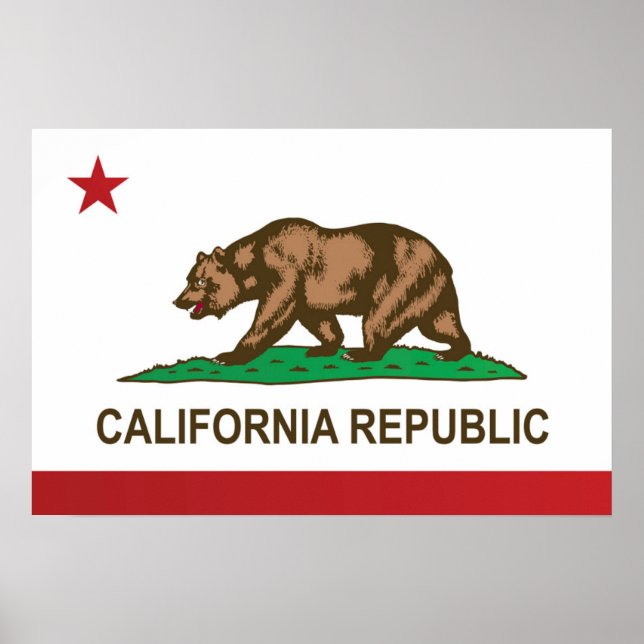 Póster Bandera estatal de California, Estados Unidos (Frente)