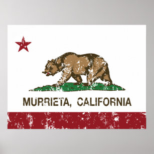 Póster Bandera estatal de California Murrieta