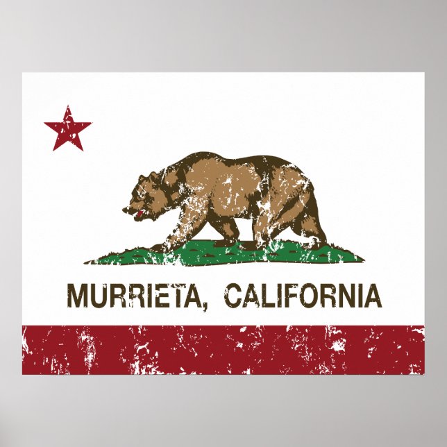 Póster Bandera estatal de California Murrieta (Frente)