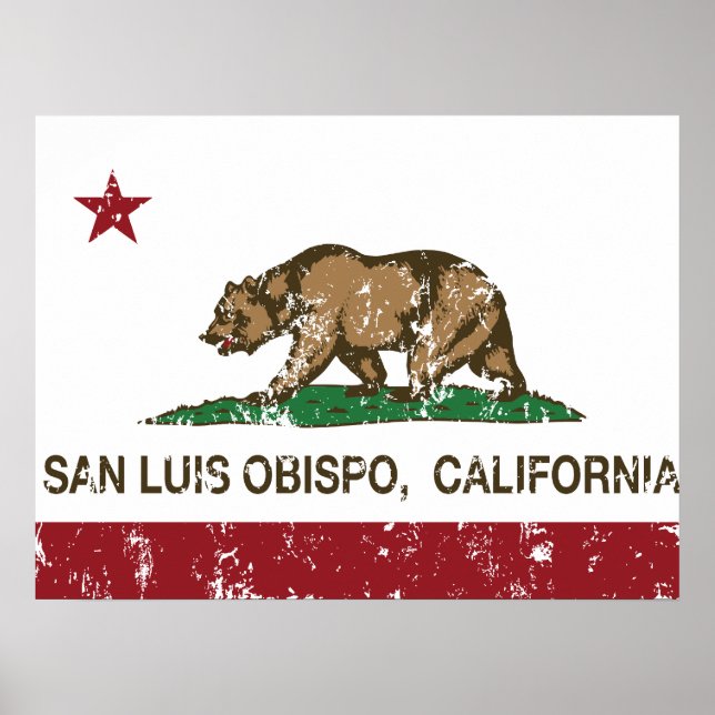 Póster Bandera estatal de California San Luis Obispo (Frente)