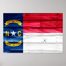 Póster Bandera estatal de Carolina del Norte