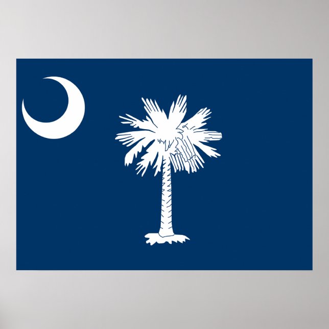 Póster Bandera Estatal de Carolina del Sur (Frente)