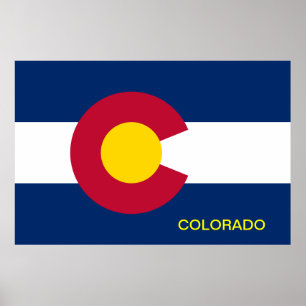 Póster Bandera Estatal de Colorado