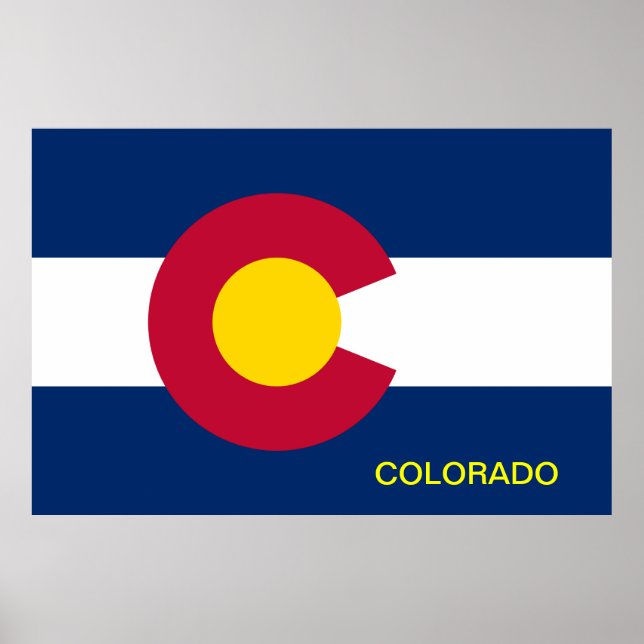 Póster Bandera Estatal de Colorado (Frente)