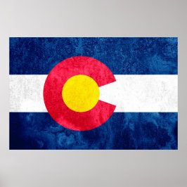 Póster Bandera Estatal de Colorado