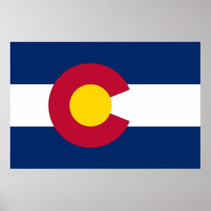 Póster Bandera Estatal de Colorado