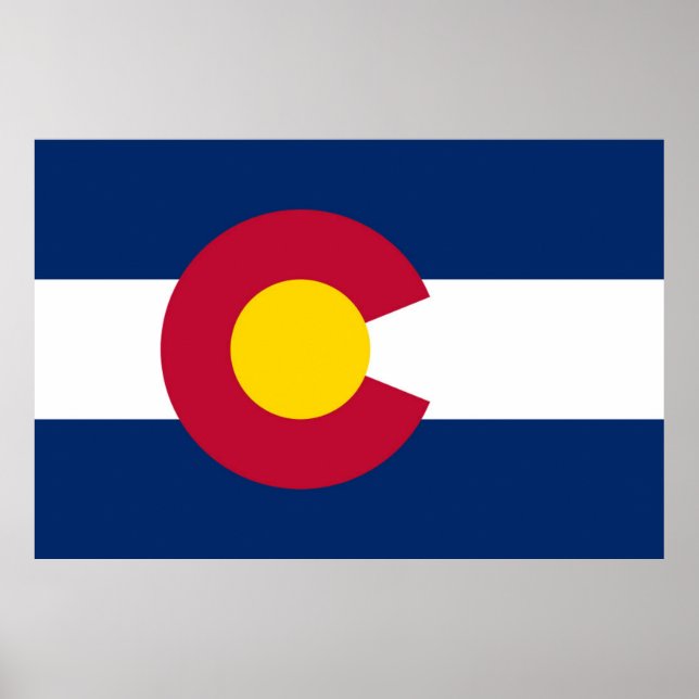 Póster Bandera Estatal de Colorado (Frente)
