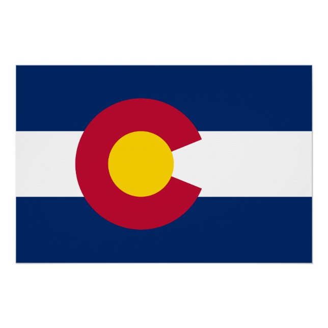 Póster Bandera Estatal de Colorado (Anverso)