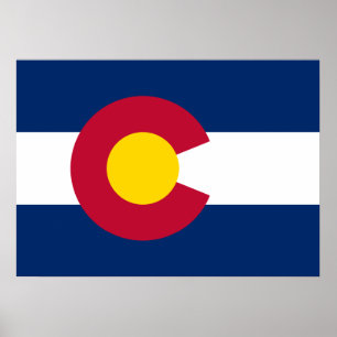 Póster Bandera Estatal de Colorado