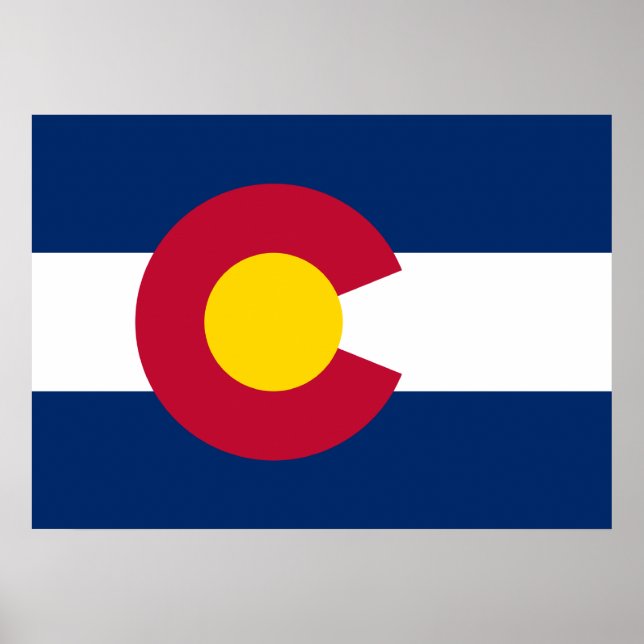 Póster Bandera Estatal de Colorado (Frente)