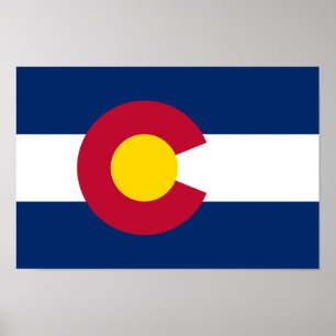 Póster Bandera Estatal de Colorado