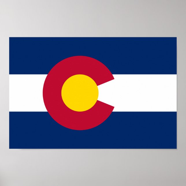 Póster Bandera Estatal de Colorado (Frente)