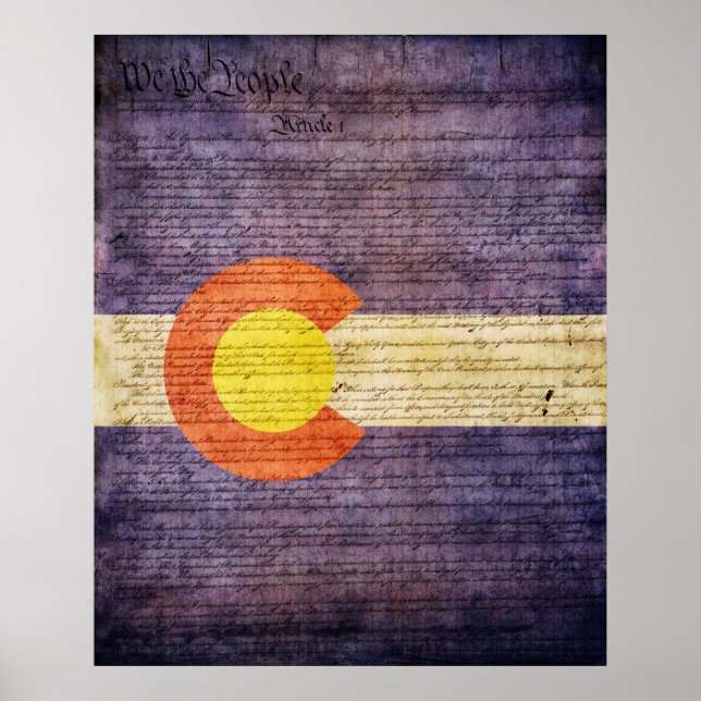 Póster Bandera Estatal de Colorado (Frente)