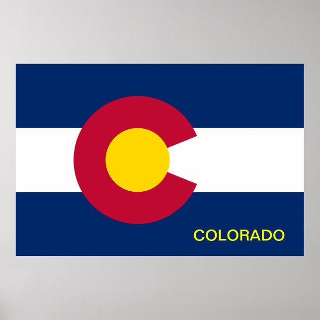 Póster Bandera Estatal de Colorado (Frente)