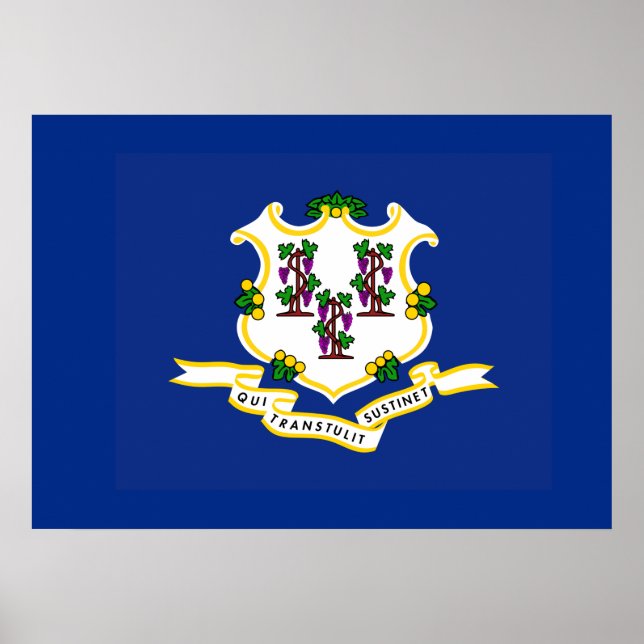 Póster Bandera estatal de Connecticut (Frente)