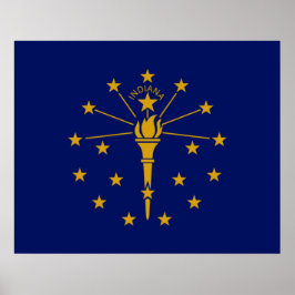 Póster Bandera estatal de Indiana