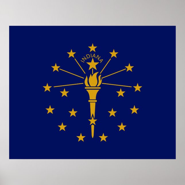 Póster Bandera estatal de Indiana (Frente)