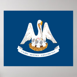 Póster Bandera Estatal de Luisiana