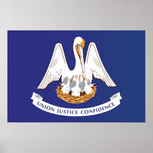 Póster Bandera estatal de Luisiana, Estados Unidos