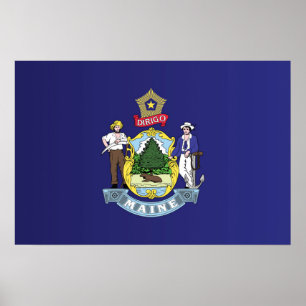 Póster Bandera estatal de Maine, Estados Unidos