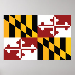 Póster Bandera estatal de Maryland, Estados Unidos