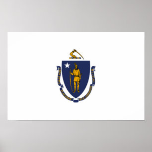 Póster Bandera estatal de Massachusetts