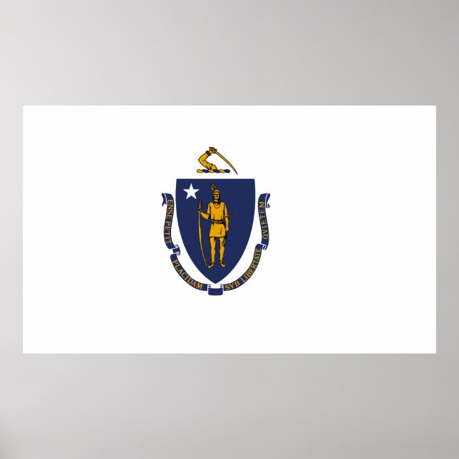 Póster Bandera estatal de Massachusetts (Frente)