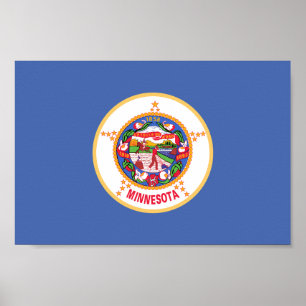 Póster Bandera estatal de Minnesota