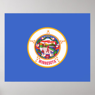 Póster Bandera estatal de Minnesota