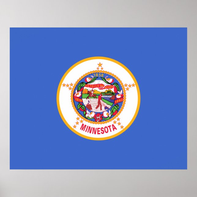 Póster Bandera estatal de Minnesota (Frente)