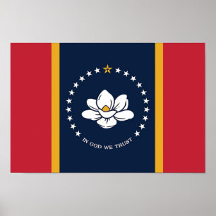 Póster Bandera estatal de Misisipi (nueva en 2020)