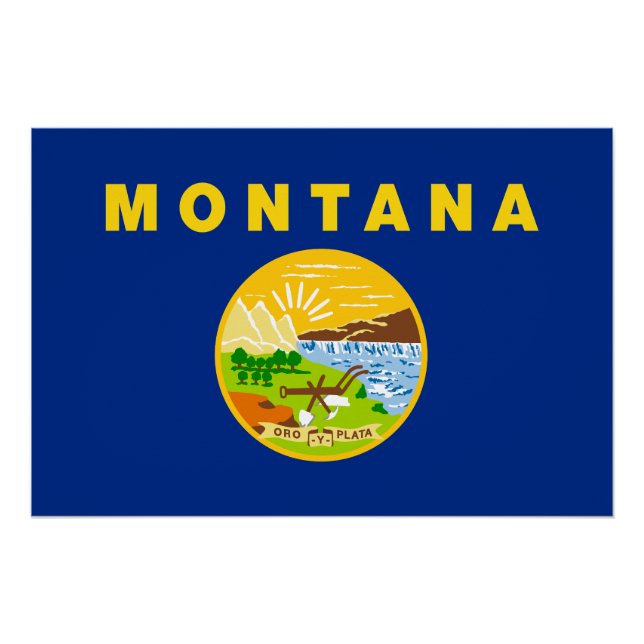 Póster Bandera Estatal de Montana (Anverso)
